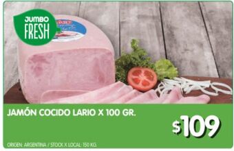 Jumbo Jamón cocido x 100g oferta
