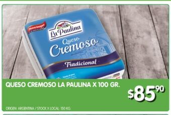 Jumbo Queso cremoso la paulina x 100g oferta