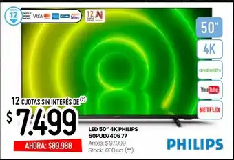 Changomas Smart tv led 50'' philips oferta