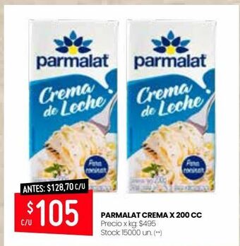 Changomas Crema parmalat x 200cc oferta