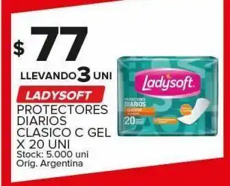 Carrefour Maxi Protectores diarios ladysoft clásico con gel x 20un oferta