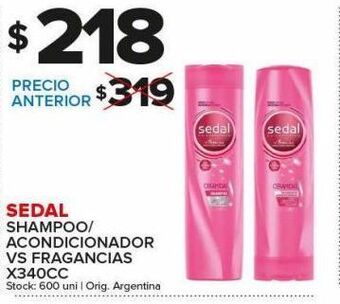 Carrefour Maxi Shampoo/acondicionador sedal x 340cc oferta