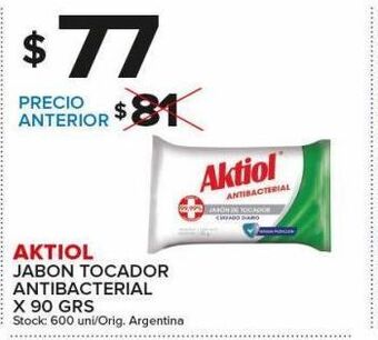 Carrefour Maxi Jabón de tocador aktiol antibacterial x 90g oferta