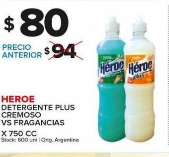 Carrefour Maxi Detergente heroe plus cremoso x 750cc oferta