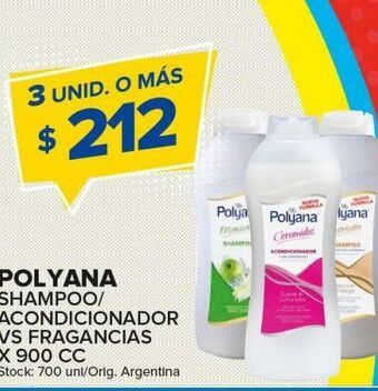 Carrefour Maxi Shampoo/acondicionador polyana vs fragancias x 900cc oferta
