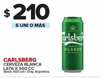 Carrefour Maxi Cerveza blanca carlsberg lata x 500cc oferta