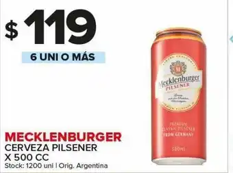 Carrefour Maxi Cerveza mecklenburguer pilsener x 500cc oferta