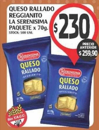 Supermercados Malambo Queso Rallado Reggianito La Serenisima Paquete oferta