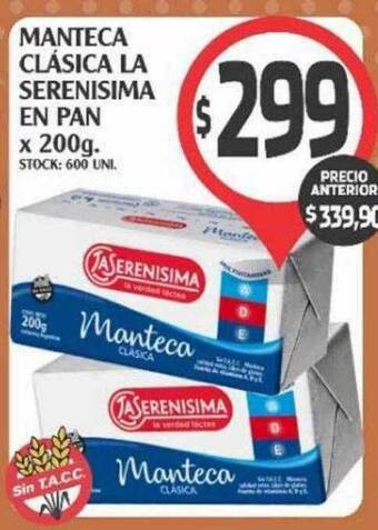 Supermercados Malambo Manteca Clásica La Serenisima En Pan oferta