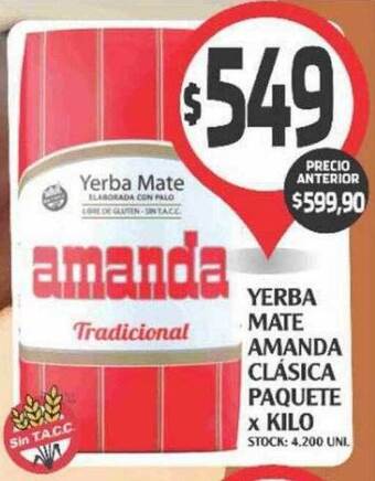 Supermercados Malambo Yerba Mate Amanda Clásica Paquete oferta