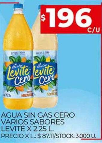 Supermercados DIA Agua Sin Gas Cero Varios Sabores Levité oferta