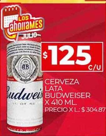 Supermercados DIA Cerveza Lata Budweiser oferta