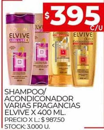 Supermercados DIA Shampoo Acondicionador Varias Fragancias Elvive oferta