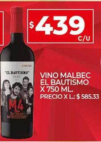 Supermercados DIA Vino Malbec El Bautismo oferta