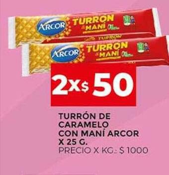 Supermercados DIA Turrón De Caramelo Con Maní Arcor oferta