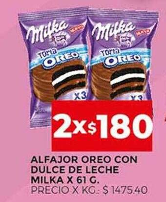 Supermercados DIA Alfajor Oreo Con Dulce De Leche Milka oferta