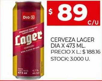 Supermercados DIA Cerveza Lager Dia oferta