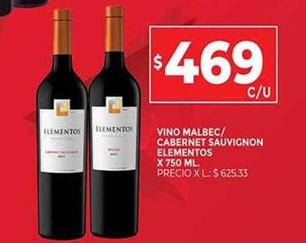 Supermercados DIA Vino Malbec Cabernet Sauvignon Elementos oferta