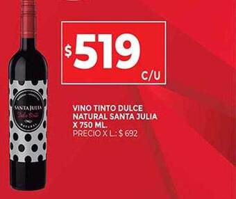 Supermercados DIA Vino Tinto Dulce Natural Santa Julia oferta