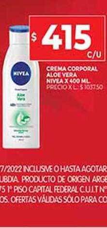 Supermercados DIA Crema Corporal Aloe Vera Nivea oferta