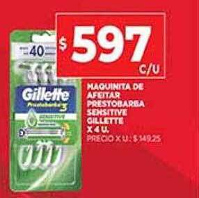 Supermercados DIA Maquinita De Afeitar Prestobarba Sensitive Gillette oferta