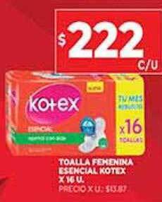 Supermercados DIA Toalla Femenina Esencial Kotex oferta