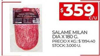 Supermercados DIA Salame Milan Dia oferta