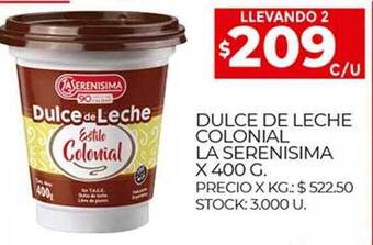 Supermercados DIA Dulce De Leche Colonial La Serenisima oferta