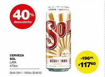 Atomo Conviene Cerveza Sol 40% Descuento oferta