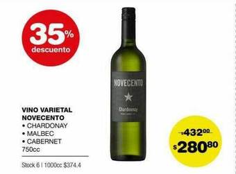 Atomo Conviene Vino Varietal Novecento 35% Descuento oferta