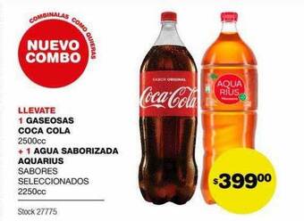 Atomo Conviene 1 Gaseosa Coca Cola + 1 Agua Saborizada Aquarius oferta