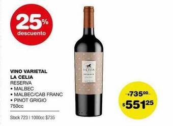 Atomo Conviene Vino Varietal La Celia 25% Descuento oferta