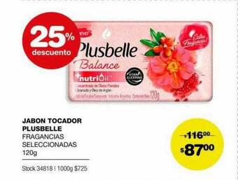 Atomo Conviene Jabon Tocador Plusbelle 25% Descuento oferta