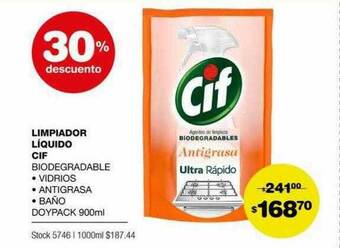 Atomo Conviene Limpiador Liquido Cif 30% Descuento oferta