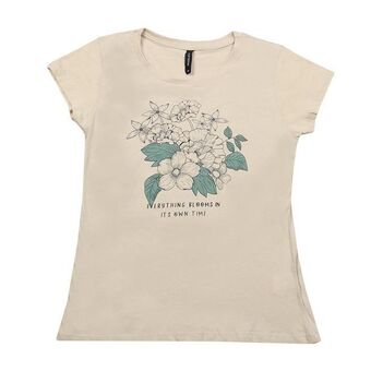 Coto Remera mujer manga corta color beige talle s oferta