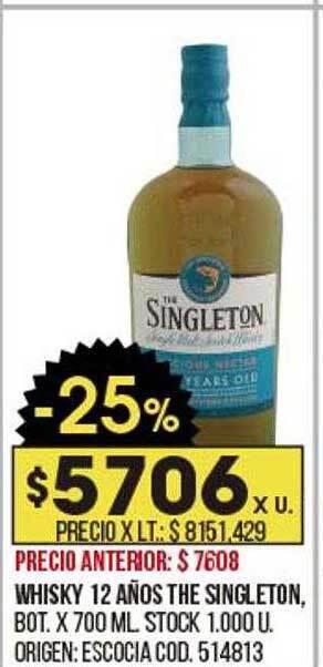 Coto Whisky 12 Años The Singleton oferta