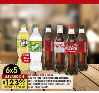 Coto Gaseosa Lima-limón Sprite-cola Original-light-sin Azúcares Coca Cola-pomelo Fanta oferta