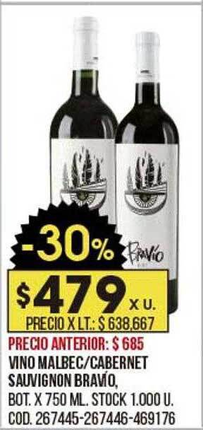 Coto Vino Malbec-cabernet Sauvignon Bravío oferta