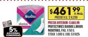 Coto Protectores Diarios Largos Nosotras oferta