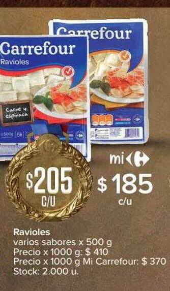 Carrefour Ravioles Varios Sabores oferta