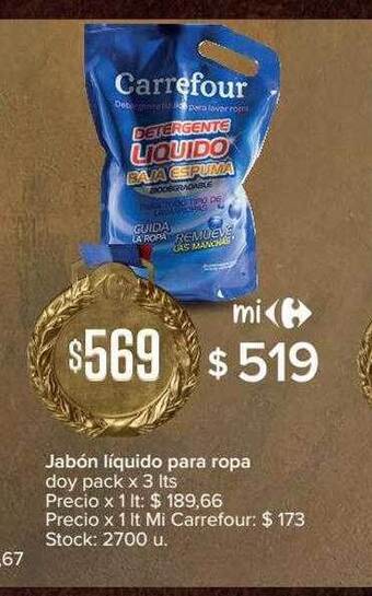 Carrefour Jabón Líquido Para Ropa Doy Pack oferta