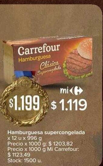 Carrefour Hamburguesa Supercongelada oferta