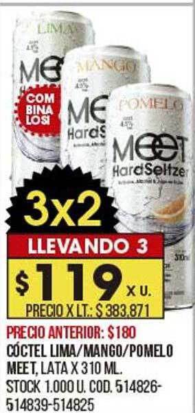 Coto Cóctel Lima- Mango- Pomelo Meet oferta