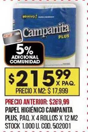 Coto Papel Higiénico Campanita Plus oferta