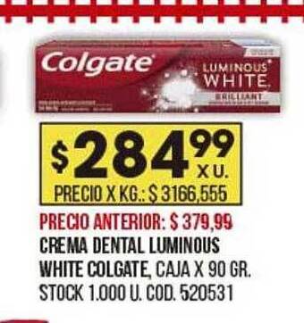 Coto Crema Dental Luminous White Colgate oferta