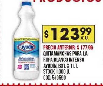 Coto Quitamanchas Para La Ropa Blanco Intenso Ayudín oferta