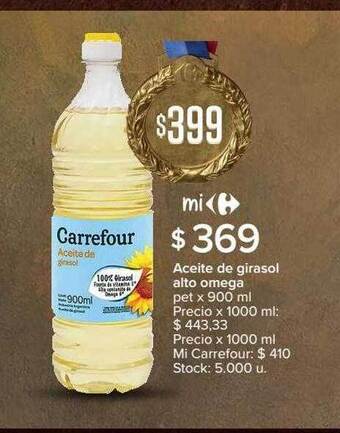 Carrefour Aceite De Girasol Alto Omega oferta