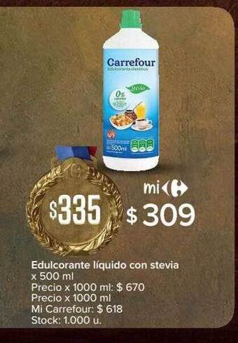 Carrefour Edulcorante Líquido Con Stevia oferta