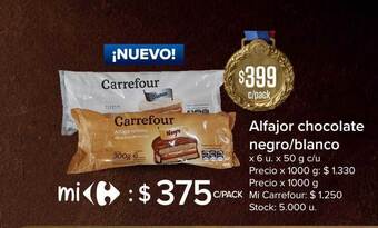 Carrefour Alfajor Chocolate Negro Blanco oferta