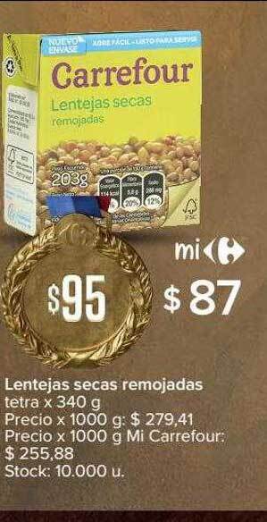 Carrefour Lentejas Secas Remojadas oferta